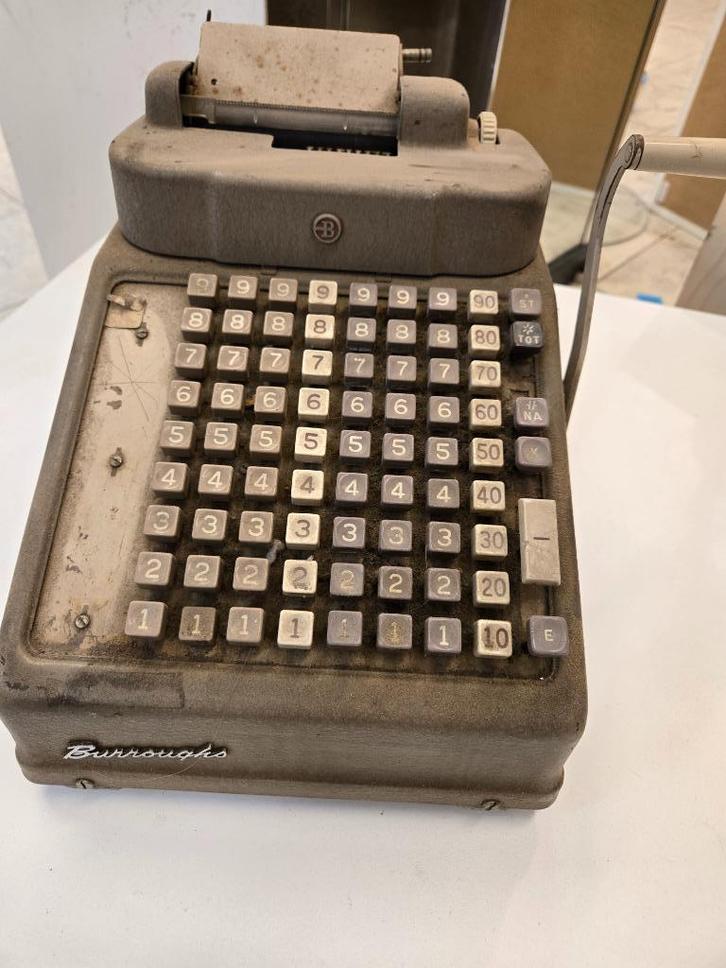 Burroughs model P vintage rekenmachine 50's collectors item, Diversen, Rekenmachines, Gebruikt, Ophalen