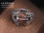 Stijlvolle Cheetah sterling zilveren ring, Verzenden, Nieuw, Dame, Zilver