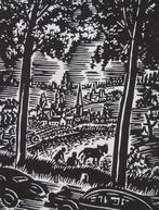 Houtsnede van Frans Masereel: HET PAJOTTENLAND, Verzamelen, Verzenden, 1940 tot 1960, Vlaams-Brabant