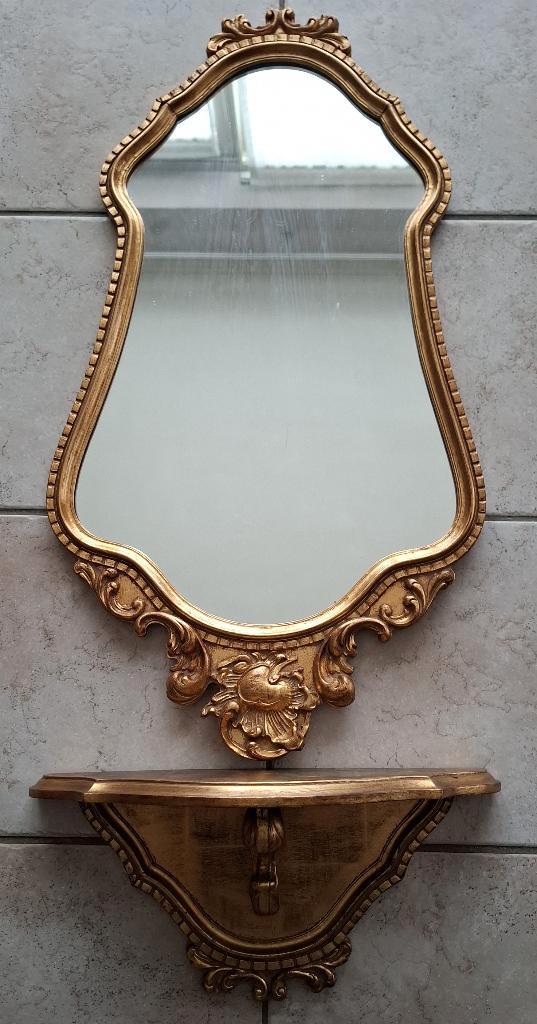 miroir de style baroque/rococo avec étagère, Antiquités & Art, Antiquités | Miroirs, Moins de 50 cm, Moins de 100 cm, Ovale, Enlèvement