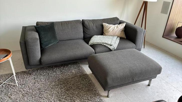 Ikea zetel Nockeby — 3,5 zit met poef — gratis, Huis en Inrichting, Zetels | Zetels, Gebruikt, Rechte bank, Driepersoons, Ophalen