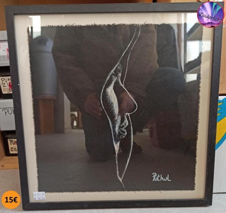 Prachtig ingekaderde tekening van Puthul, Antiek en Kunst, Kunst | Tekeningen en Fotografie, Ophalen
