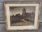 Huile sur panneau eglise signe Louis demesmaeker, Ophalen of Verzenden