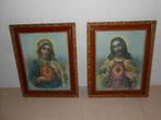 2 portretten met kader - Kristus en Maria, Ophalen