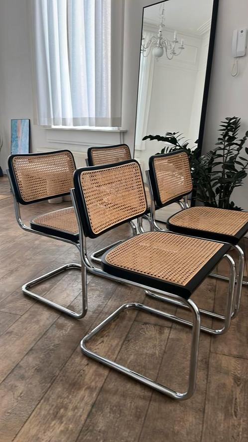 4 Cesca-Stijl Eetkamerstoelen, Huis en Inrichting, Stoelen, Vier, Hout, Zwart, Ophalen