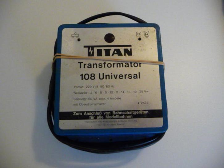 TITAN HO - UNIVERSAL TRANSFORMATOR/Transformateur Type 108 6, Hobby en Vrije tijd, Modeltreinen | H0, Gebruikt, Transformator of Voeding