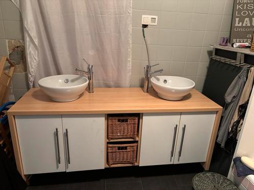 Badmeubel landelijke stijl kompleet, Huis en Inrichting, Badkamer | Badkamermeubels, Gebruikt, Spiegelkast, Minder dan 100 cm