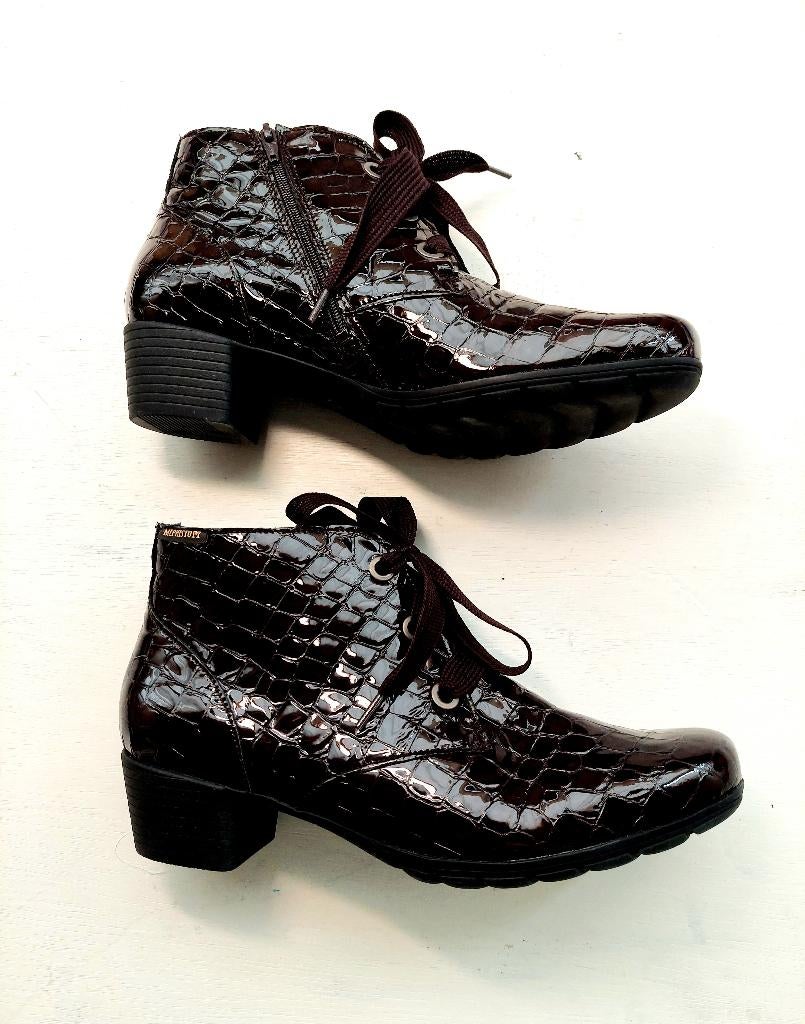 Damesschoen Enkellaarsje Mephisto gelakt Maat 39, Ophalen, Mephisto, Bruin, Lage of Enkellaarzen