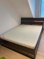 Bed met nieuwe matras VELDA ( tweepersoonsbed )!, 160 cm, Comme neuf, Deux personnes, Noir