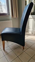 8 zwarte eetkamer stoelen in kunstleder., Ophalen, Gebruikt