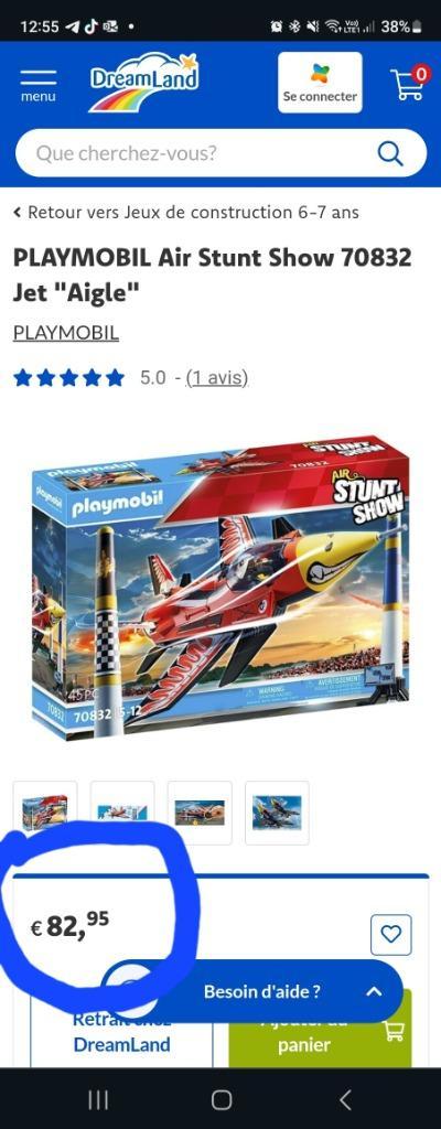 PLAYMOBIL Air Stunt Show 70832 Jet "Aigle", Kinderen en Baby's, Speelgoed | Playmobil, Nieuw, Los Playmobil, Ophalen of Verzenden