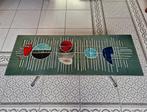 Vintage salontafel met keramische tegel, Huis en Inrichting, Tafels | Salontafels, Ophalen, Overige materialen, Minder dan 50 cm