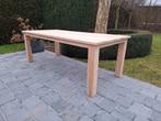 Eettafel uit massieve teak. Geluchtgomd.220 x 100, Huis en Inrichting, Ophalen of Verzenden, Zo goed als nieuw