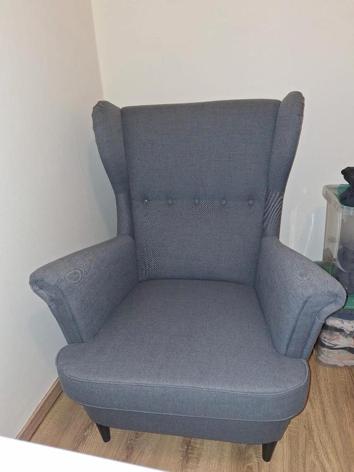 Fauteuil à Oreilles IKEA - Gris Foncé, Maison & Meubles, Fauteuils, Comme neuf, Autres matériaux, 75 à 100 cm, 75 à 100 cm, Enlèvement