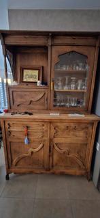 100 jaar oude eiken kast + secretaire in prima staat, Antiek en Kunst, Ophalen