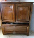 Houten TV en HIFI kast met open vlak en verticale deur., Ophalen, Gebruikt, 100 tot 150 cm, Eikenhout