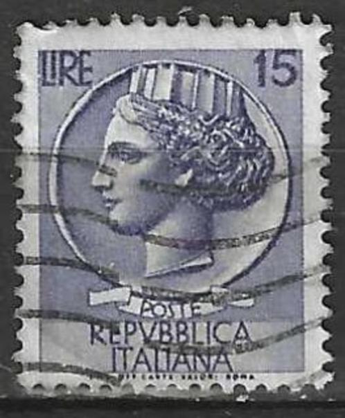 Italie 1955/1960 - Yvert 714 - Munt van Syracus (ST), Postzegels en Munten, Postzegels | Europa | Italië, Gestempeld, Verzenden