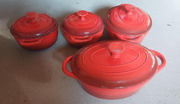 Kookpotten Cast iron red oven ....SET, Enlèvement, Comme neuf