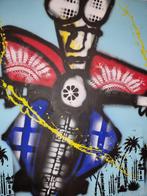 BIKER Grande œuvre sur toile de Fabian (Herman Brood) Avec c, Enlèvement ou Envoi