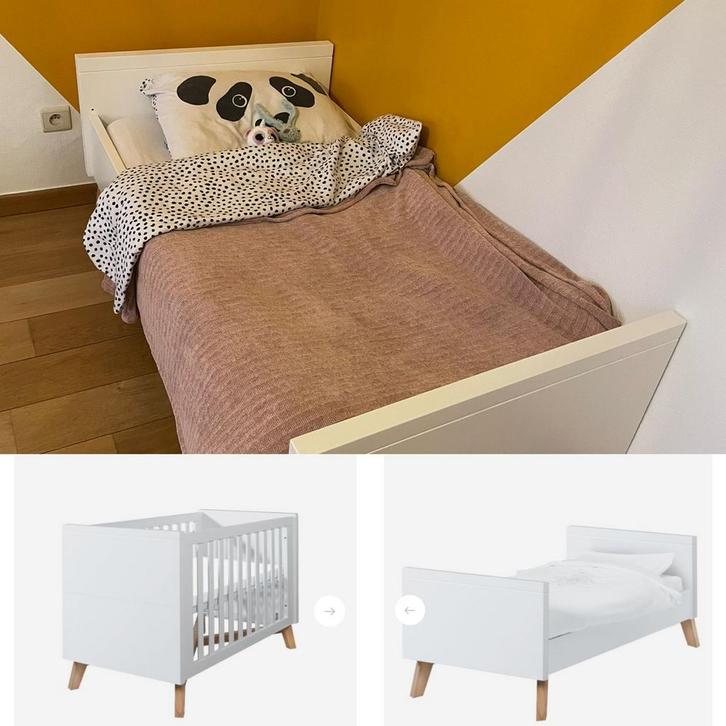 Kinderbed (meegroeibed) 70 x 140cm incl aerosleep matras, Kinderen en Baby's, Kinderkamer | Bedden, Zo goed als nieuw, Matras