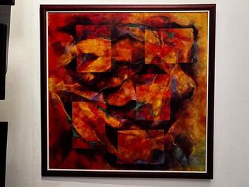  Tableau abstrait – grand format – couleurs chaudes beschikbaar voor biedingen