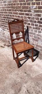 4 houten stoelen met rieten zitvlak en rug, Ophalen, Gebruikt, Riet of Rotan, Vier