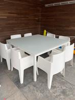 Tuintafel met 8 stoelen, Tuin en Terras, Ophalen, Gebruikt, Aluminium, 8 zitplaatsen