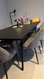 Tafel Hay zwart met 6 bijpassende stoelen alles voor 500€, Huis en Inrichting, Tafels | Eettafels, 100 tot 150 cm, 50 tot 100 cm