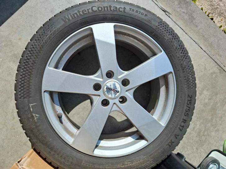 Alu velgen met winterbanden Peugeot ( zie omschrijving), Auto-onderdelen, Banden en Velgen, Banden en Velgen, Winterbanden, 17 inch