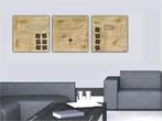 Groot hedendaags 3-luik schilderij past in elk interieur, Ophalen