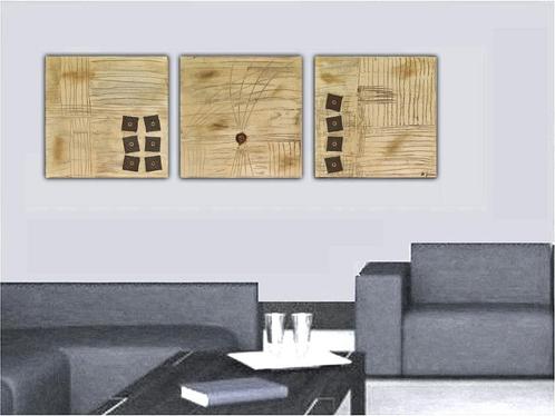 Groot hedendaags 3-luik schilderij past in elk interieur, Antiek en Kunst, Kunst | Schilderijen | Modern, Ophalen