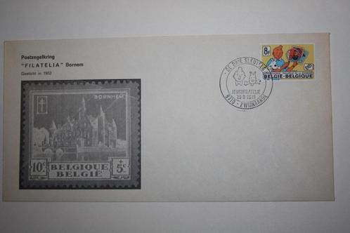 1979 kuifje omslag+ kuifje stempel (postzegel kring Bornem), Verzamelen, Stripfiguren, Nieuw, Overige typen, Kuifje, Ophalen of Verzenden