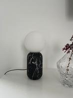 Zwart-witte lamp, Ophalen of Verzenden, Zo goed als nieuw, Glas, Minder dan 50 cm