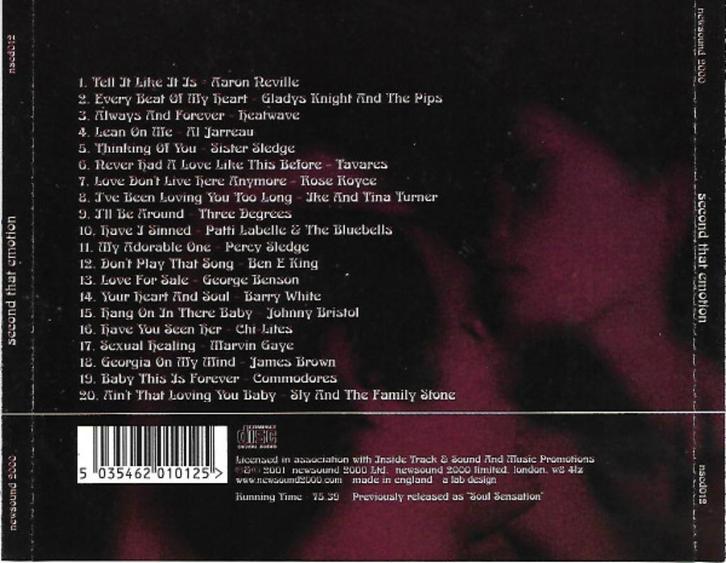 CD- Second that Emotion (SOUL), Cd's en Dvd's, Cd's | R&B en Soul, Verzenden