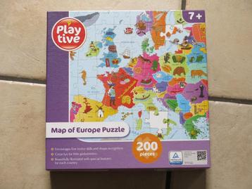 Een leerrijke puzzel Map of Europa, 200st, 7+, als nieuw beschikbaar voor biedingen