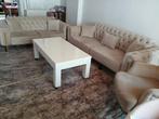 3zit,2zit,1zit +  kussens, lichtbeige , salontafel wit, Huis en Inrichting, Zetels | Zetels, Ophalen, Gebruikt, Overige maten
