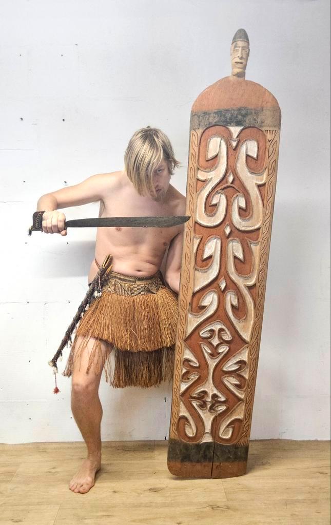 Antieke Asmat, Papua New Guinea grass skirt cache-sexe (palm, Antiek en Kunst, Kunst | Niet-Westerse kunst, Ophalen of Verzenden