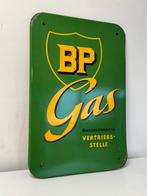 BP Gas emaille reclamebord, Verzamelen, Ophalen of Verzenden, Gebruikt, Reclamebord