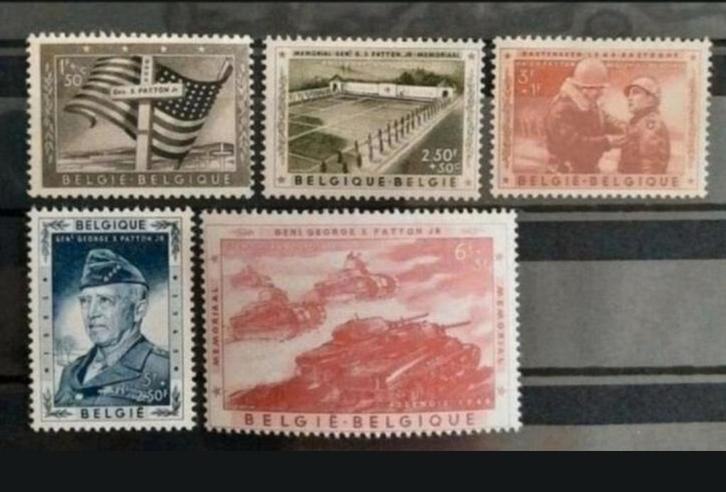Belgique : COB 1032/36 ** Général Patton 1957., Timbres & Monnaies, Timbres | Europe | Belgique, Non oblitéré, Gomme originale