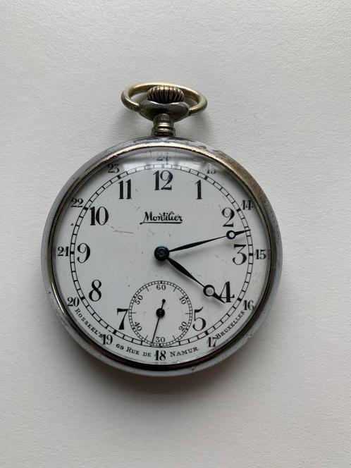 Montilier (Zwitsers) zakhorloge, Handtassen en Accessoires, Horloges | Antiek, Zakhorloge, Overige merken, Staal, Ophalen of Verzenden