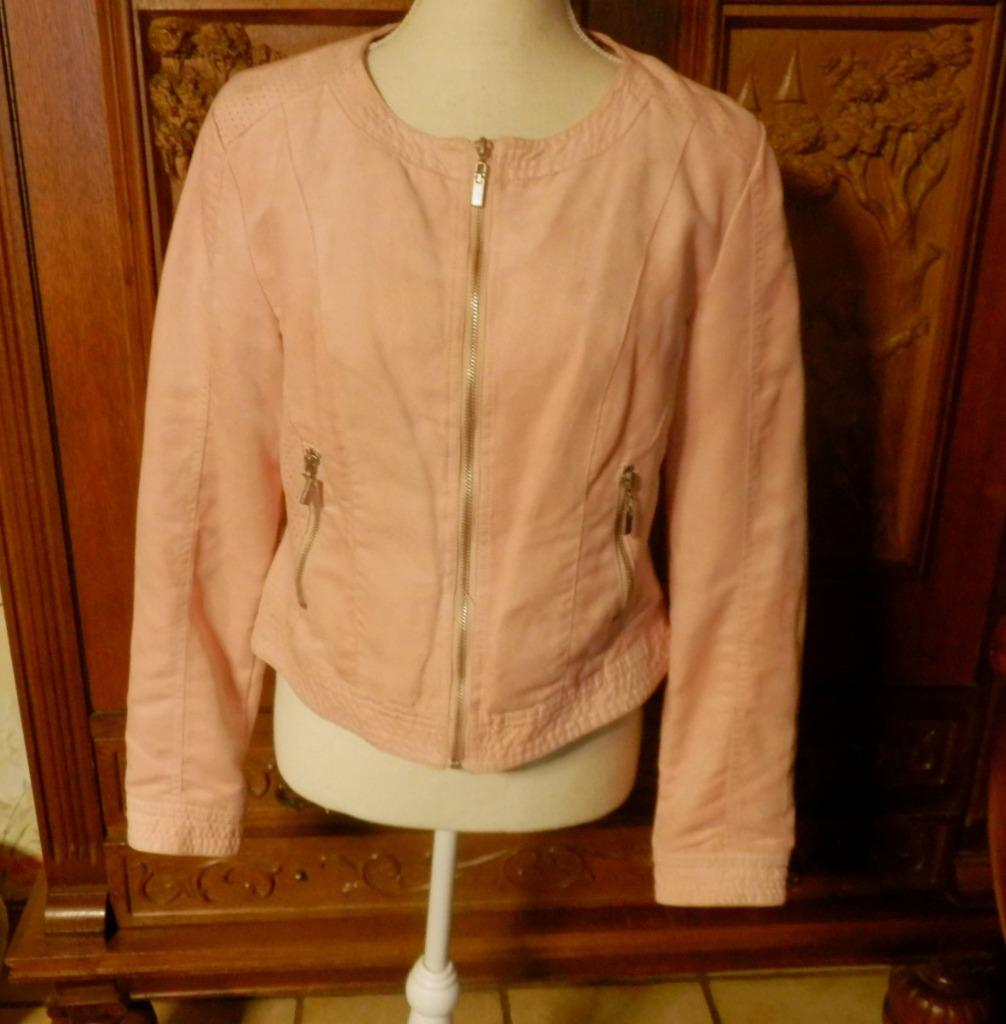 (38)- veste femme t.40 rose - 2elles -, Kleding | Dames, Jassen | Zomer, Gedragen, Maat 38/40 (M), Roze, Ophalen of Verzenden