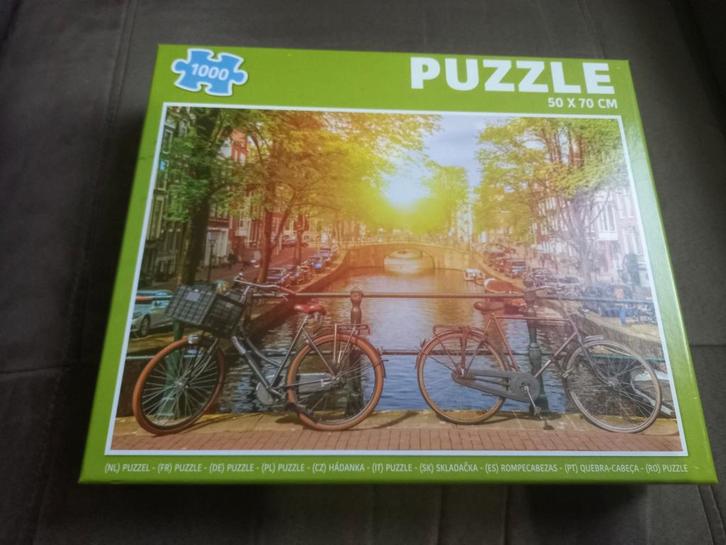 Puzzel 1000 stuks - Zonsopgang in Amsterdam, Hobby en Vrije tijd, Denksport en Puzzels, Gebruikt, Legpuzzel, 500 t/m 1500 stukjes