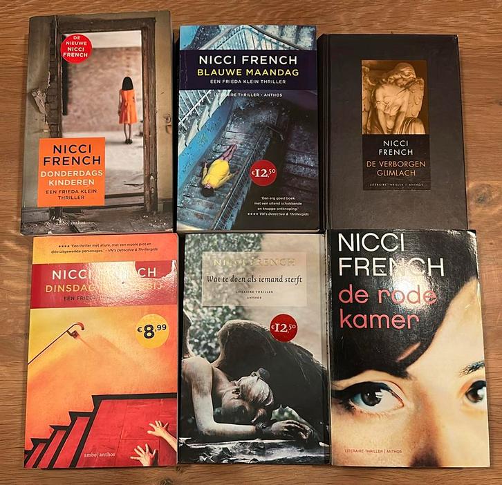 6 Nicci French toppers in zeer goede staat, Livres, Thrillers, Comme neuf, Enlèvement