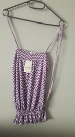 TOP débardeur VINTAGE  2005 mauve blanc NEUF M, Vêtements | Femmes, Tops, Enlèvement ou Envoi, Neuf, Violet, Sans manches