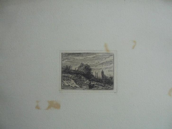 Charles Emile Jacque  1813 - 1894  Ets   Landschap, Antiek en Kunst, Kunst | Etsen en Gravures, Verzenden