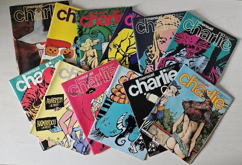 Charlie Mensuel 1er série année 1980 complète 12 tomes, Livres, BD, Utilisé, Plusieurs BD, Envoi