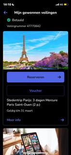 Stedentrip parijs: 3 dagen mercure Paris Saint-Ouen(2p.), Tickets & Billets