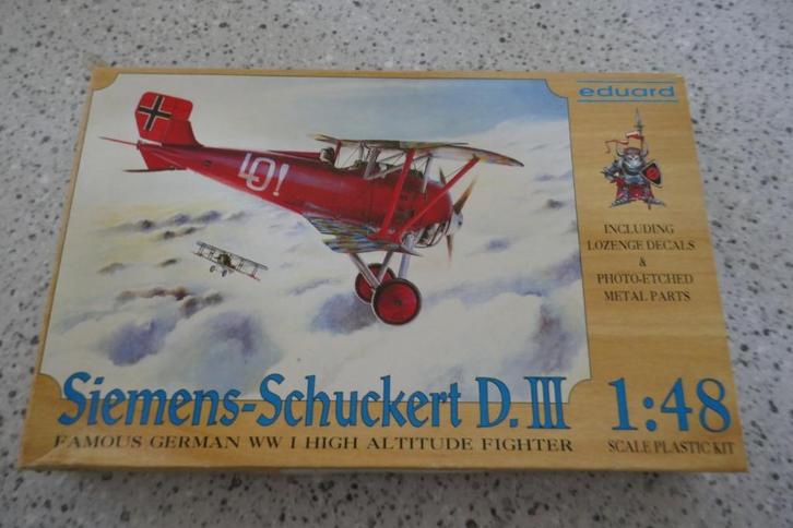 Eduard Siemens-Schuckert D.III 1:48, Hobby en Vrije tijd, Modelbouw | Vliegtuigen en Helikopters, Gebruikt, Vliegtuig, Groter dan 1:72