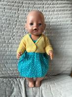 316. Babyborn : Nieuw turkooise jurkje met geel gilletje, Ophalen of Verzenden, Nieuw, Babypop