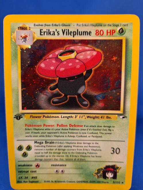 Erika's Vileplume 5/132 - Gym Heroes (1st edition), Hobby en Vrije tijd, Verzamelkaartspellen | Pokémon, Zo goed als nieuw, Verzenden